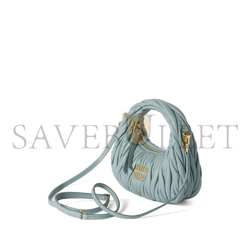 MIU MIU WANDER MATTRESSE TEXTURED HANDBAG 5BC125 (20*19*6cm)